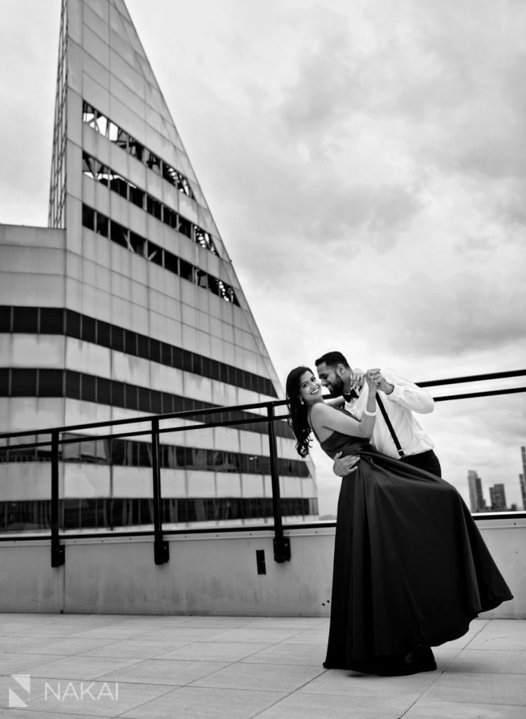 chicago indian engagement photos rooftop 