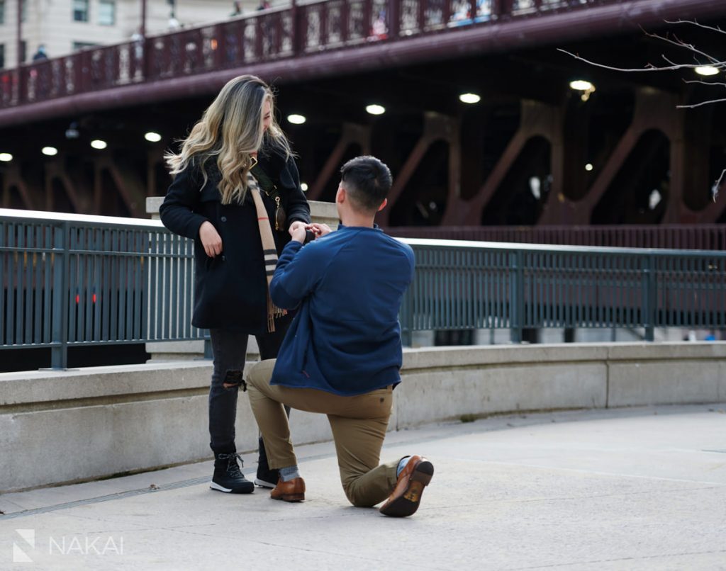 chicago proposal pictures riverwalk
