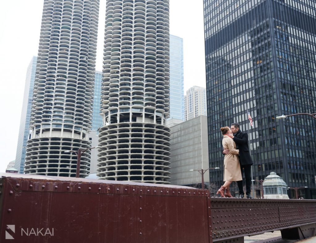 chicago proposal pictures winter downtown