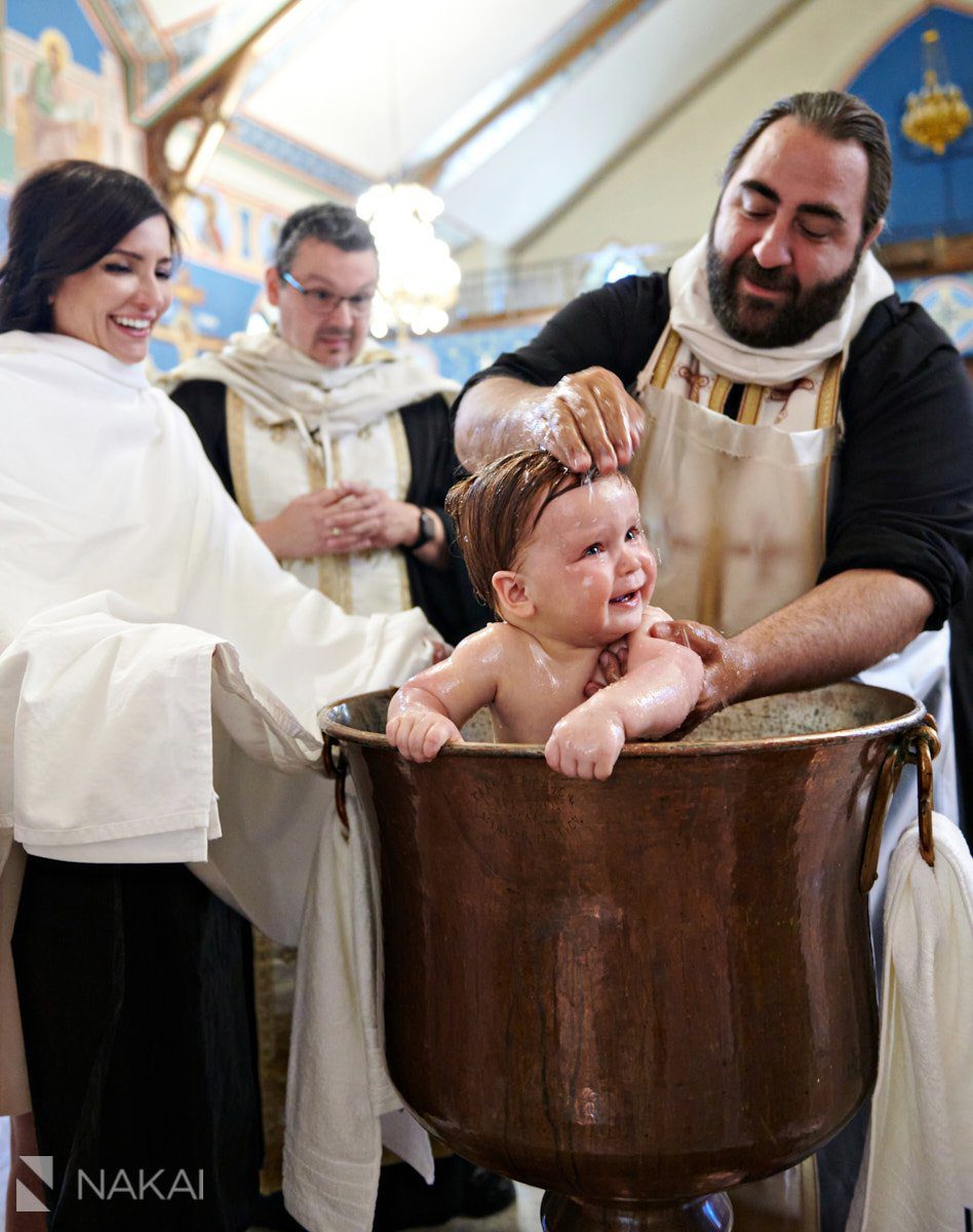 chicago Greek Orthodox baptism photos water