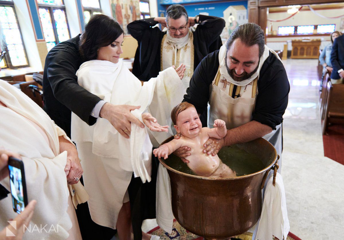 Greek Orthodox baptism chicago pictures water dip