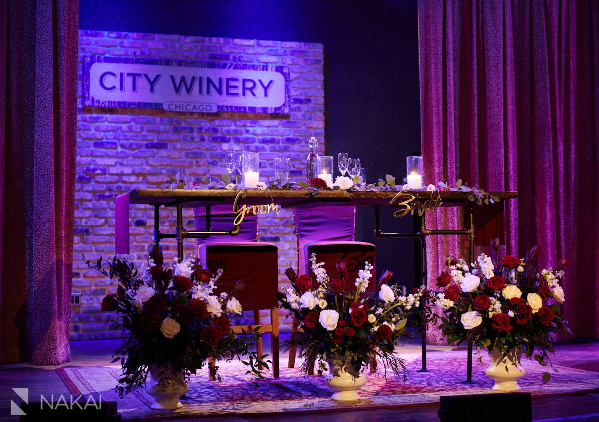 Chicago city winery reception wedding photos details