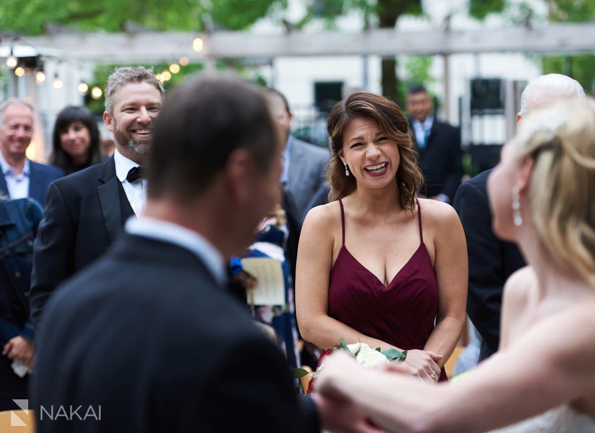 Chicago city winery ceremony wedding pictures bride groom