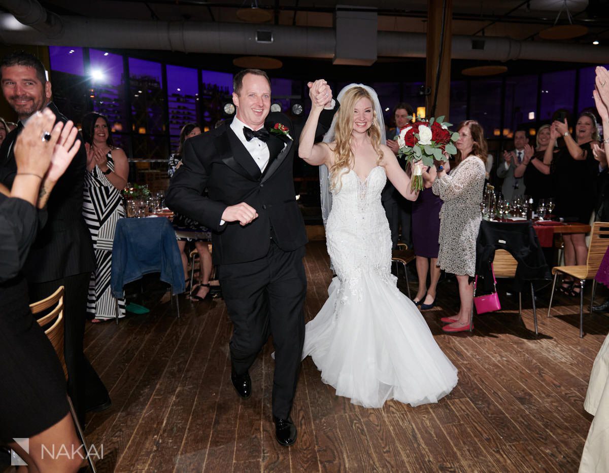 Chicago city winery reception wedding photographer bride groom