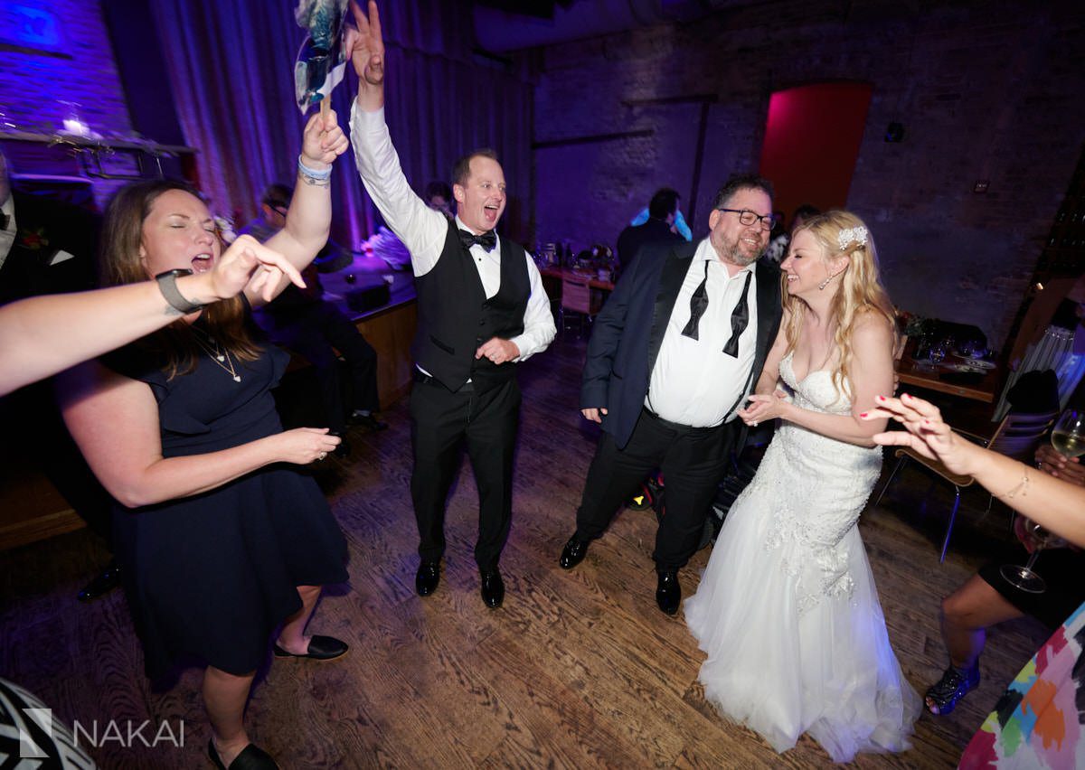 Chicago city winery reception wedding photos bride groom