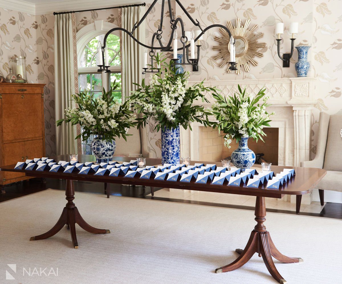 chicago north shore wedding photographer house escort card table