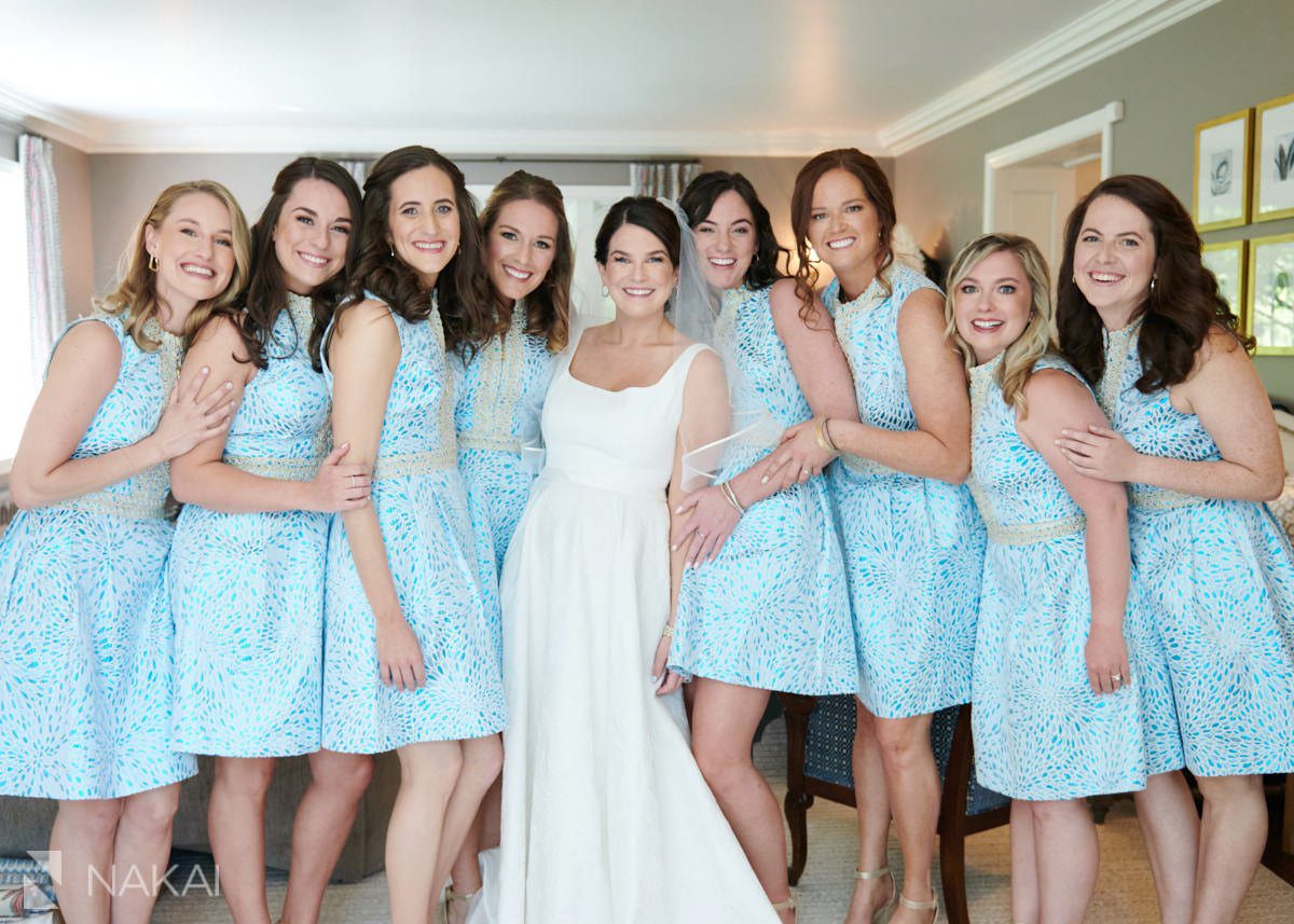 chicago north shore wedding pictures bridesmaids home