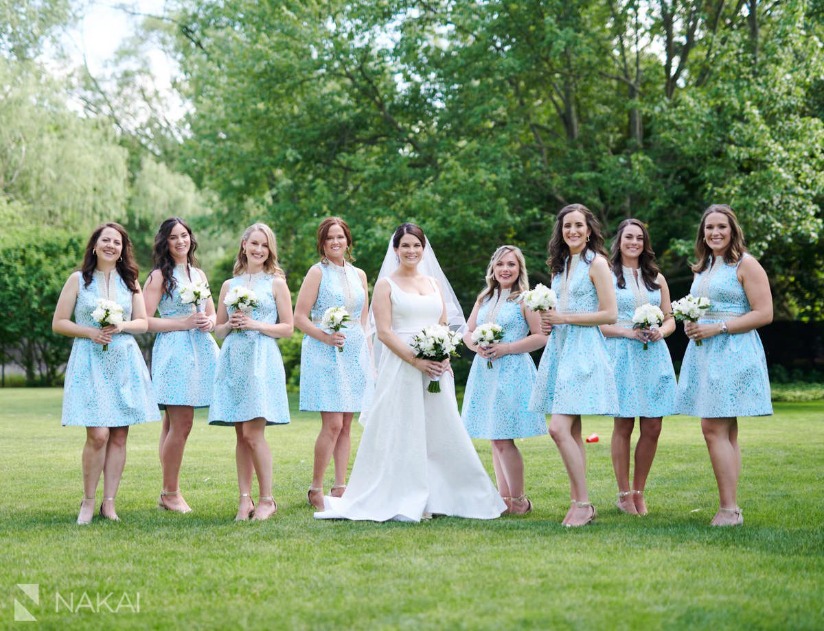 chicago north shore wedding photography bridal party backyard