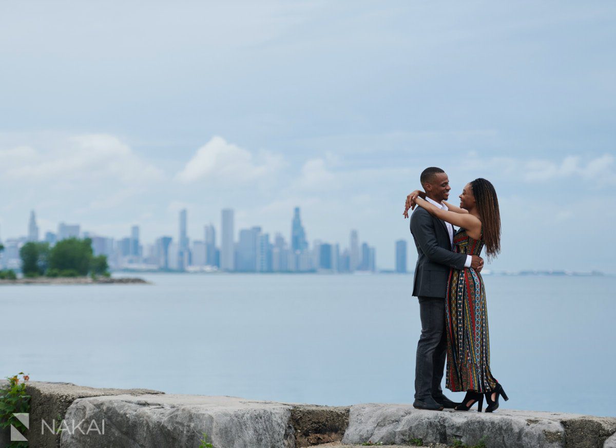 promontory point engagement photos black couple 