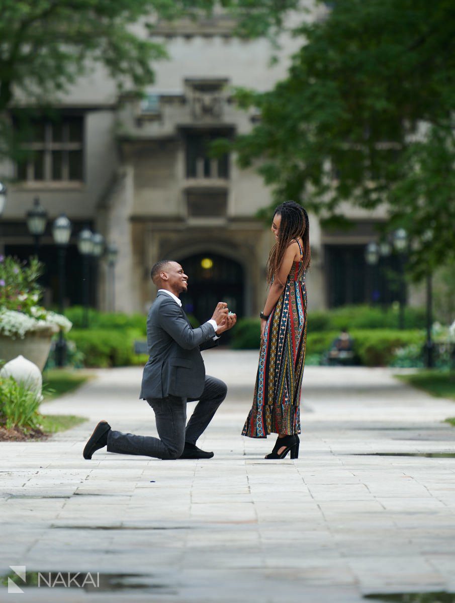 university of chicago proposal photos engagement quad