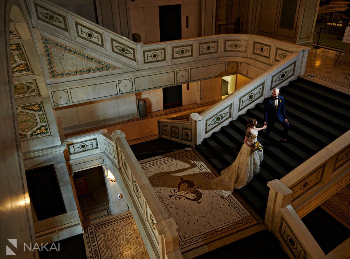 Chicago cultural center wedding photos bride groom