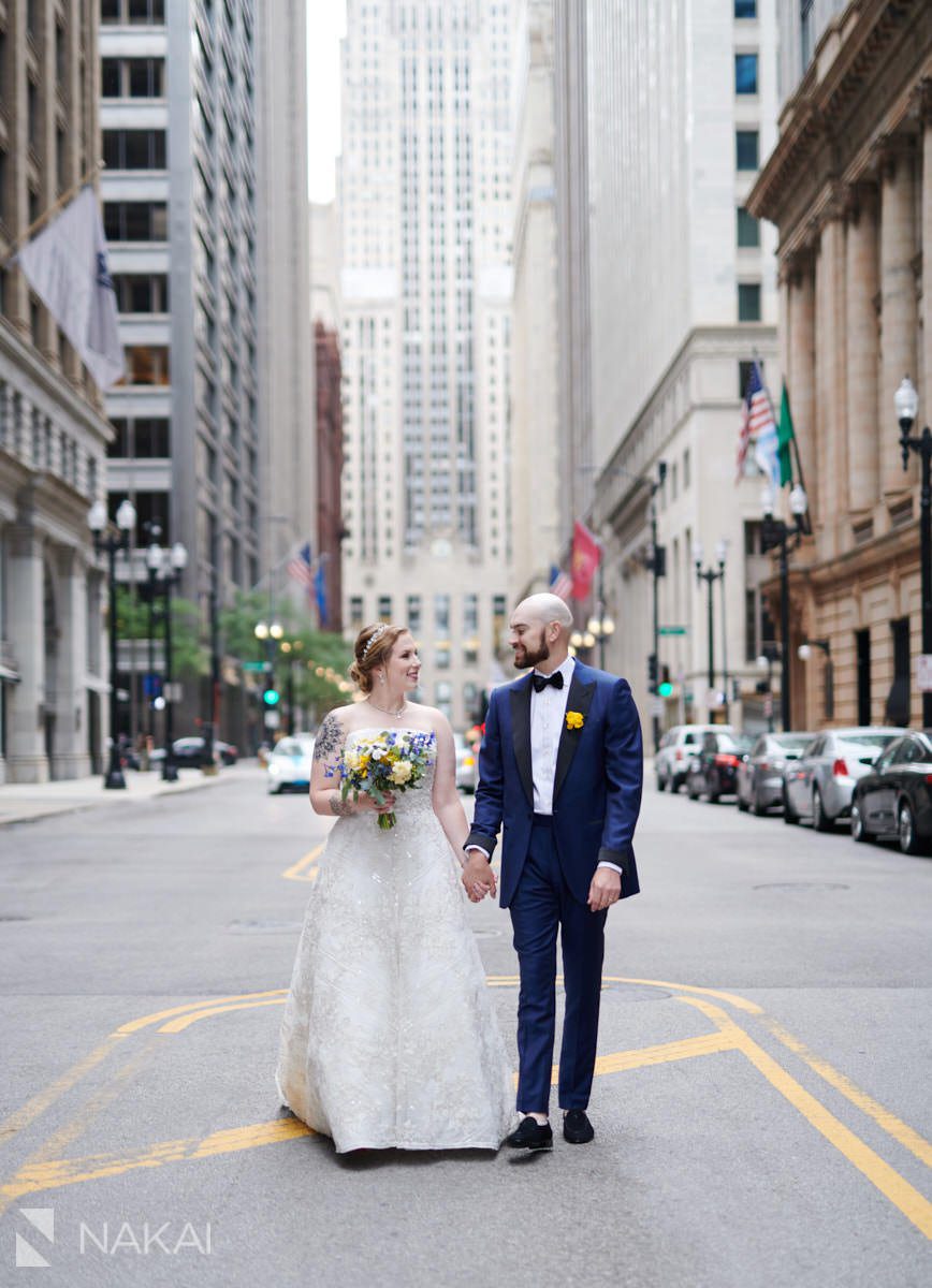 chicago LaSalle St wedding photos 