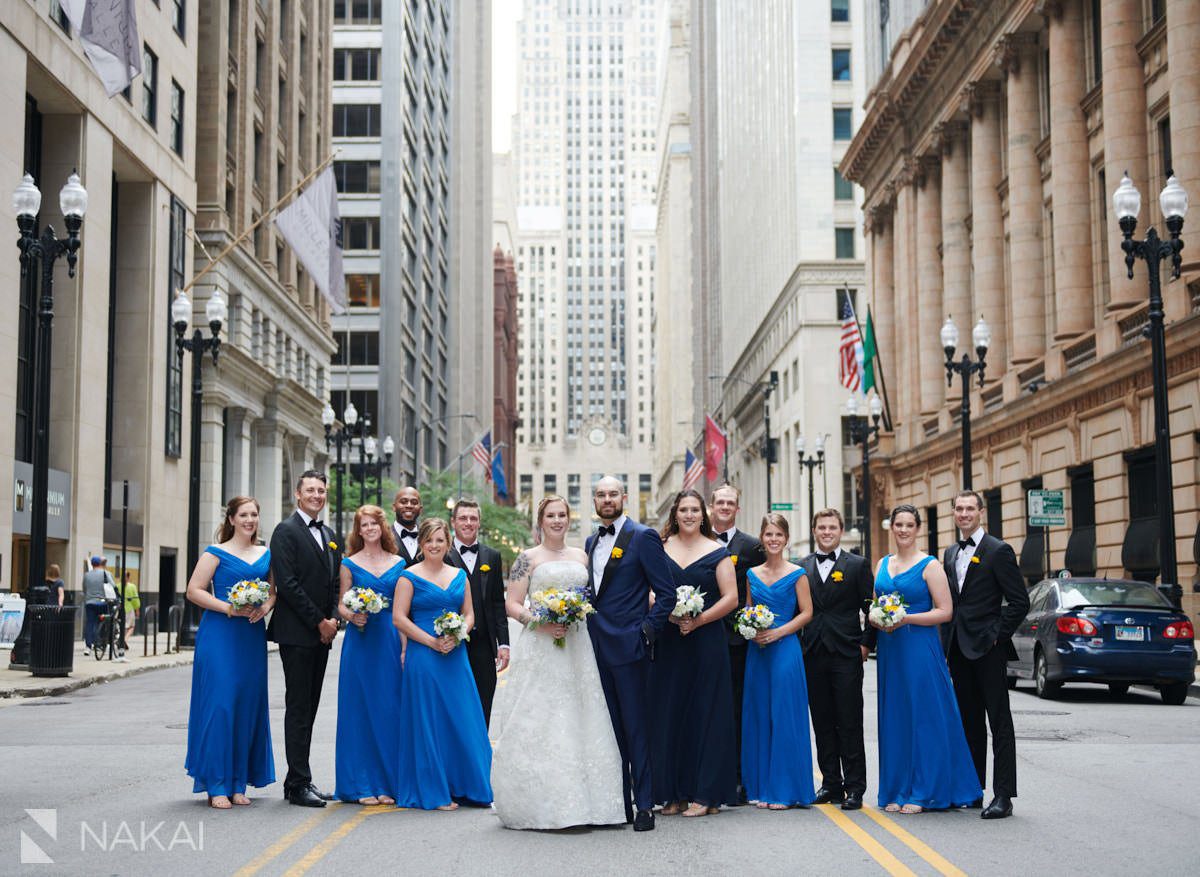 chicago LaSalle St wedding photos 