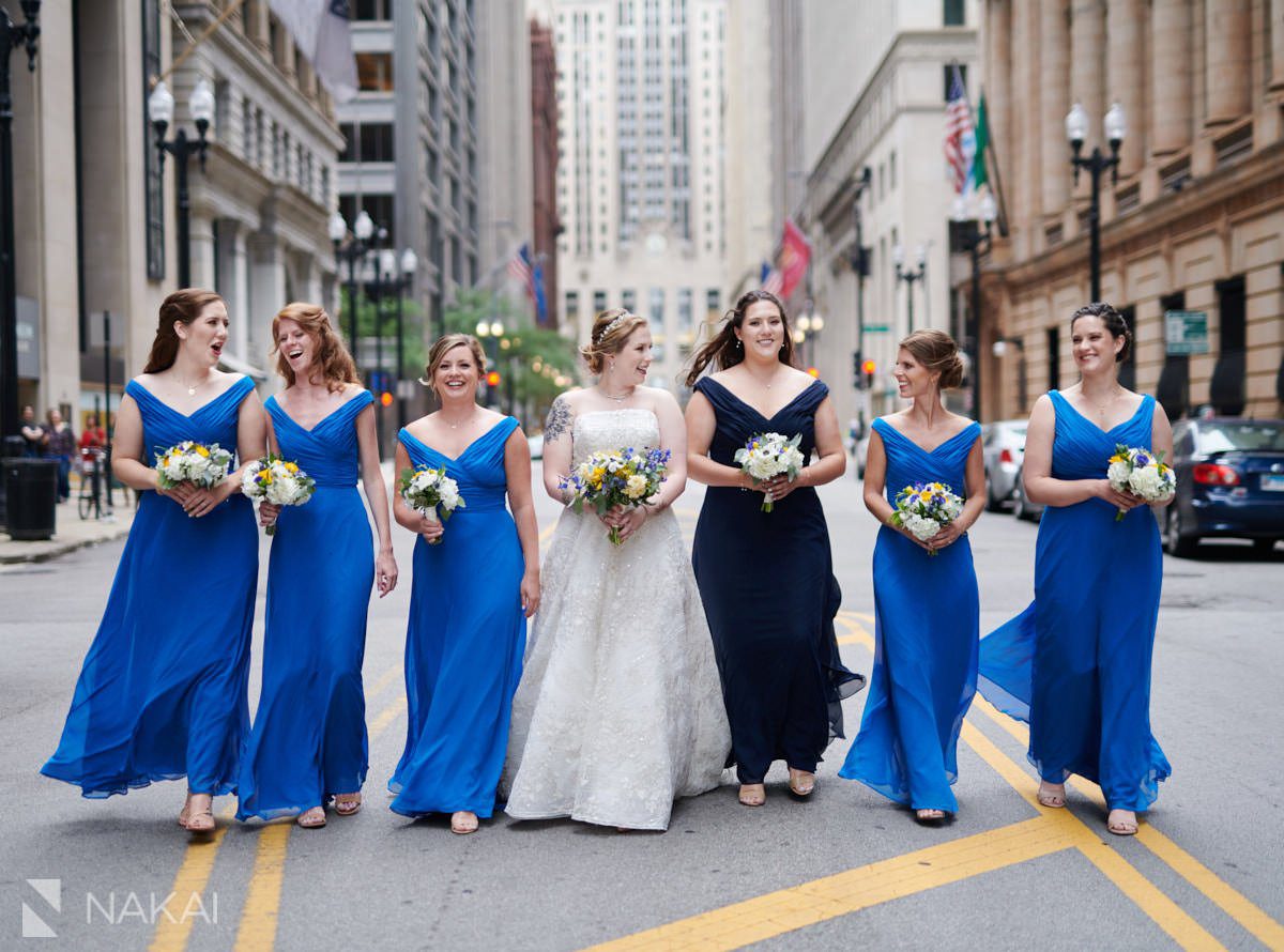 chicago LaSalle St wedding pictures 