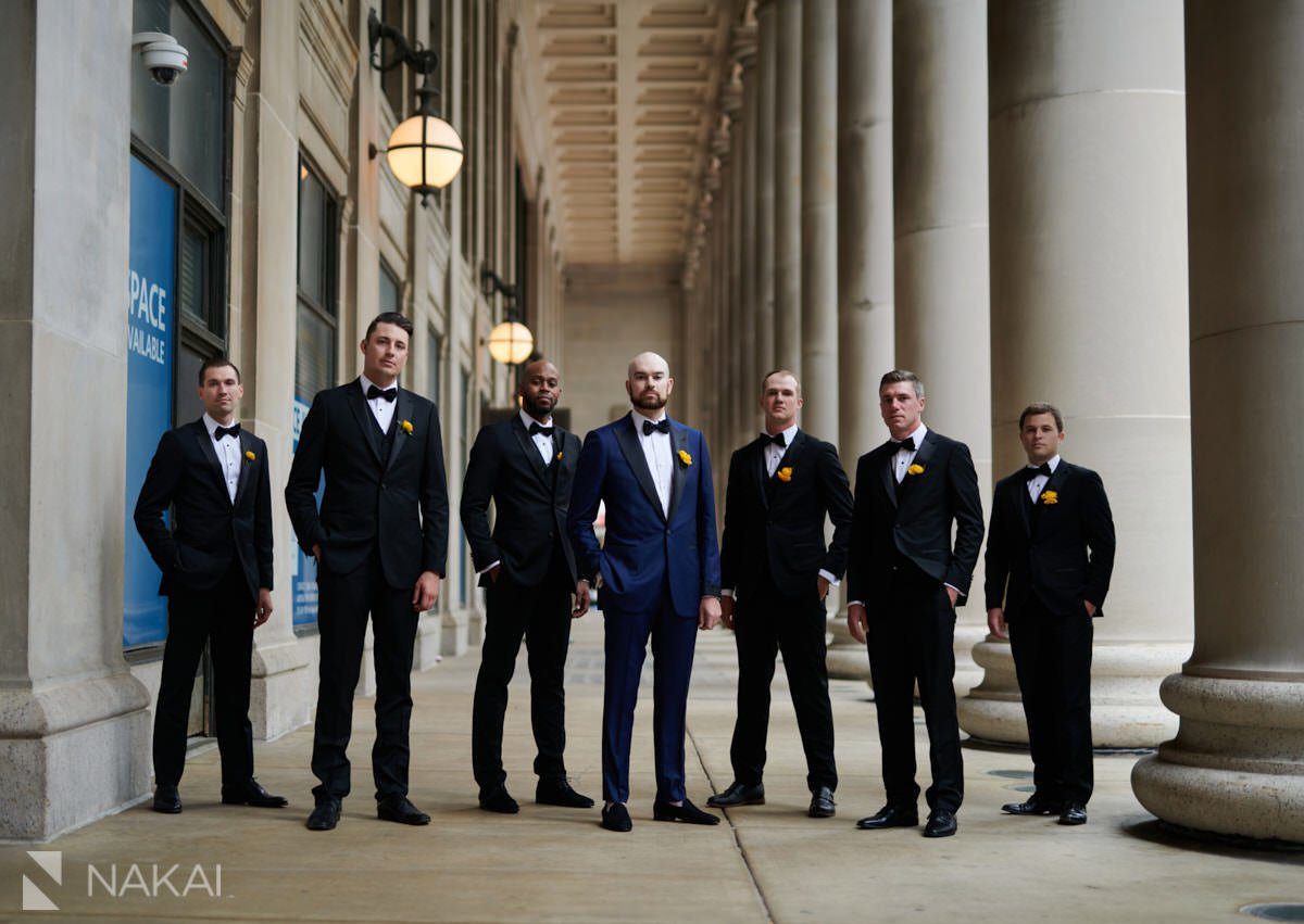 chicago union station wedding photos bridal party