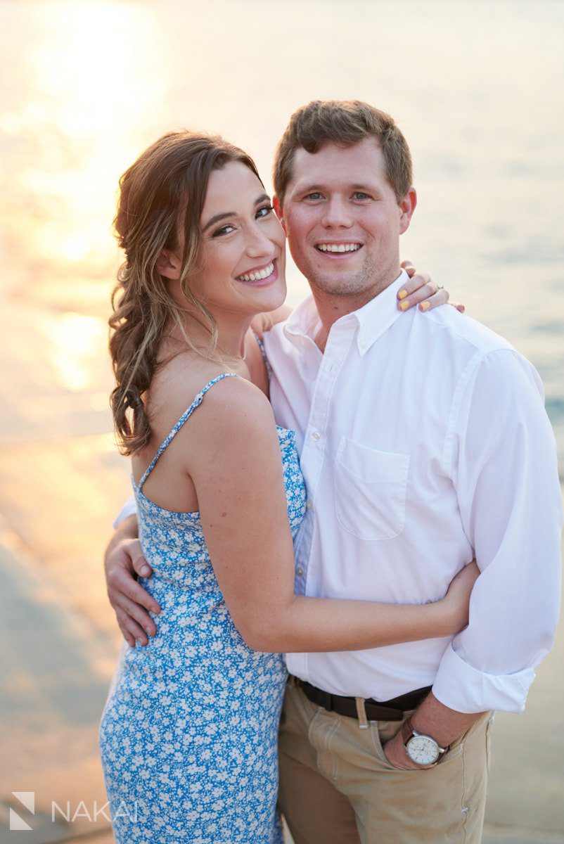 adler planetarium engagement photography chicago skyline