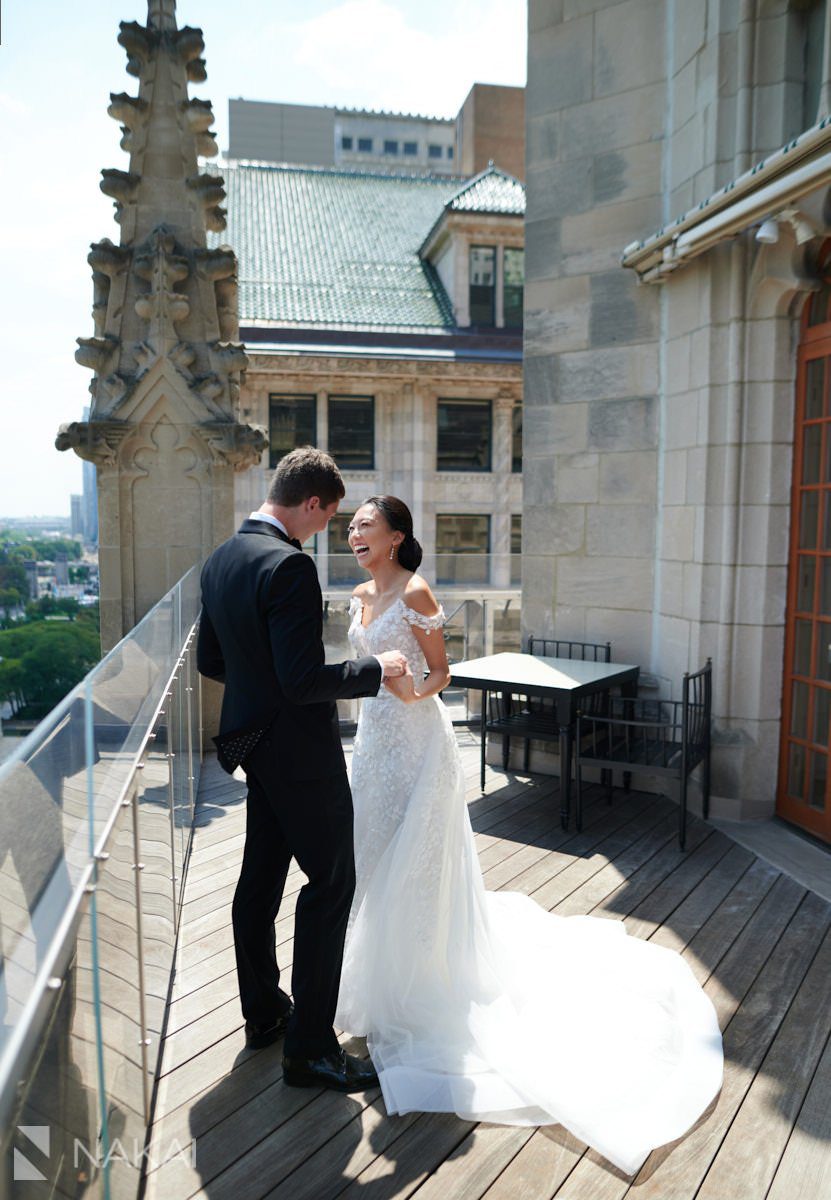 university club of chicago wedding photographer bride and groom