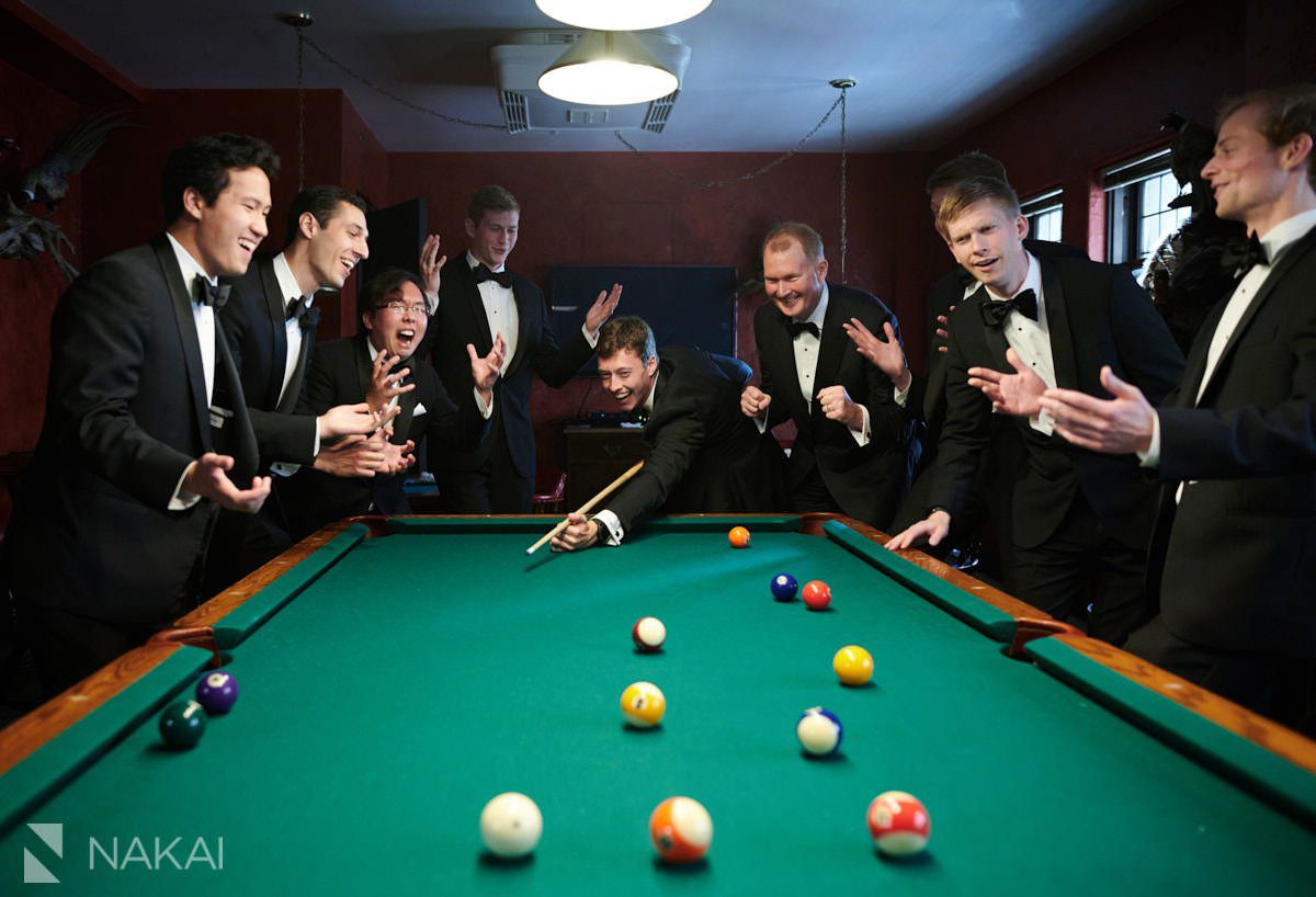 university club of chicago wedding photos groomsmen