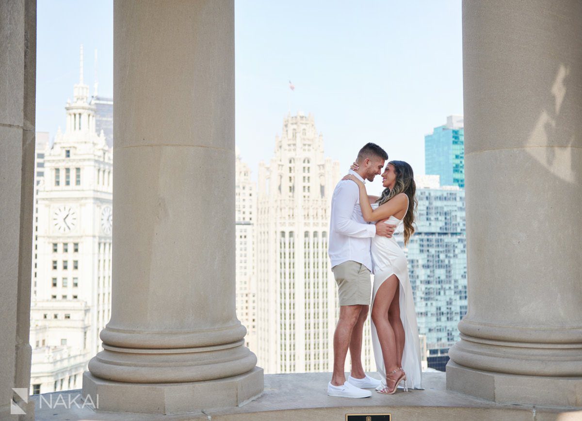 londonhouse proposal photos chicago rooftop cupola