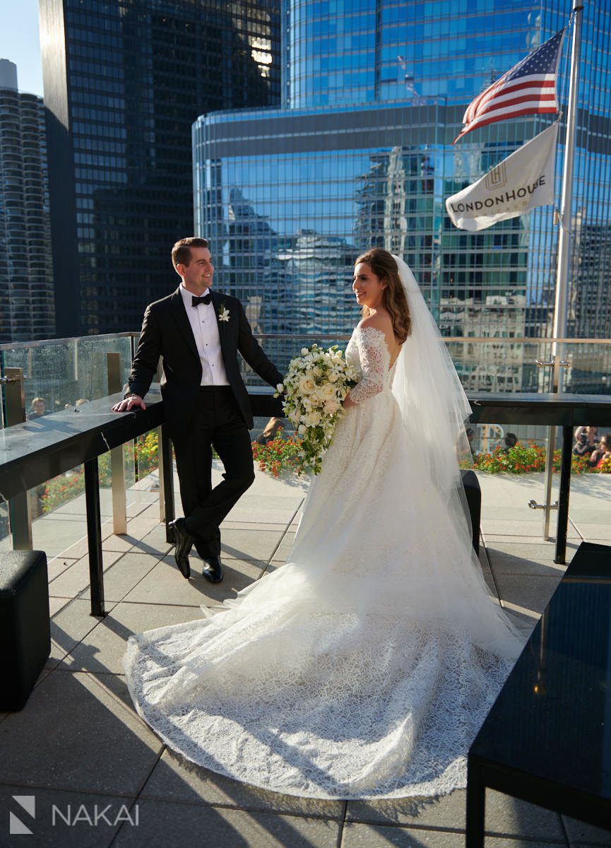 londonhouse wedding photographer rooftop chicago bride groom