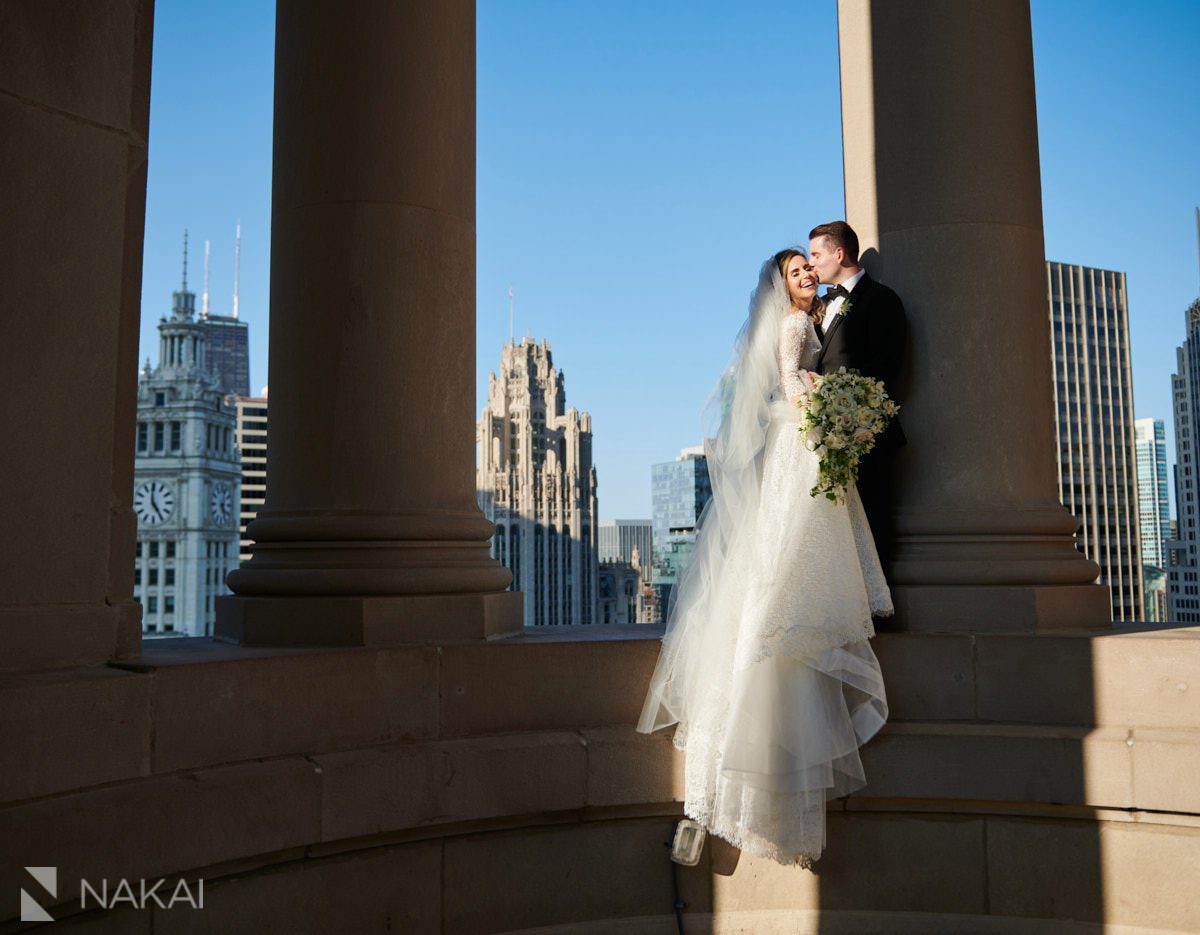 Chicago LondonHouse wedding photos cupola bride groom
