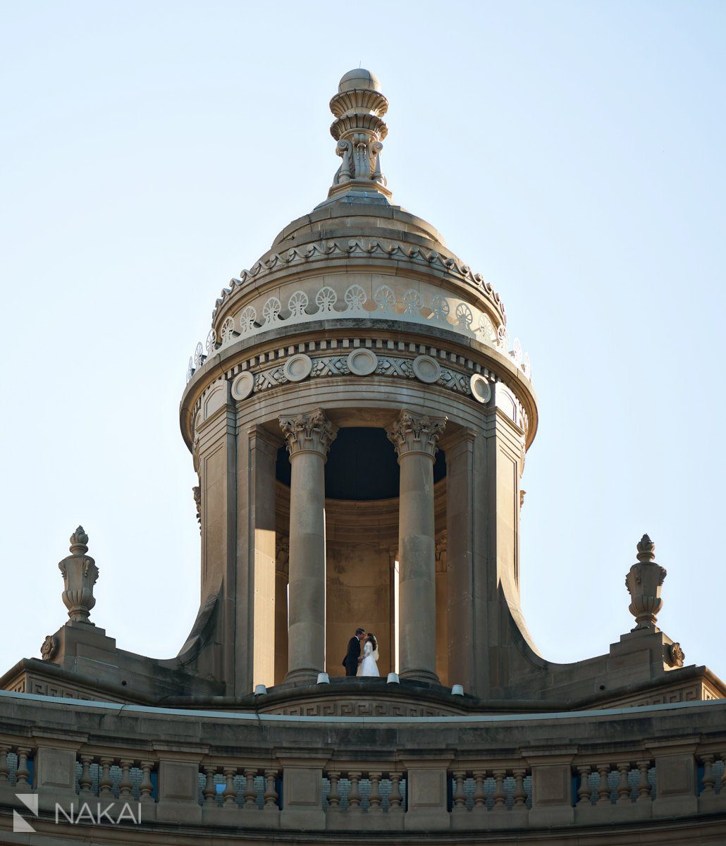 Chicago LondonHouse wedding photos cupola bride groom