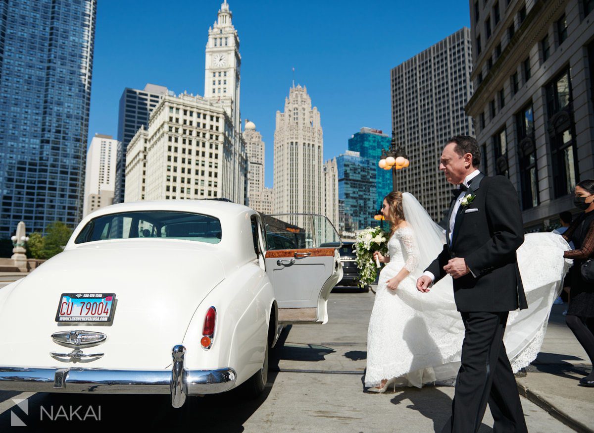 Chicago LondonHouse wedding photos Wacker drive