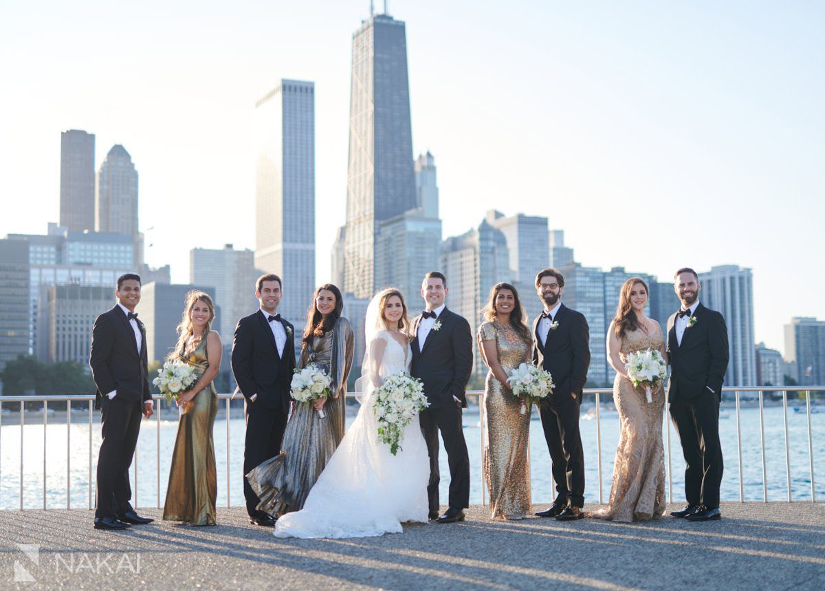 chicago olive park wedding photographer skyline