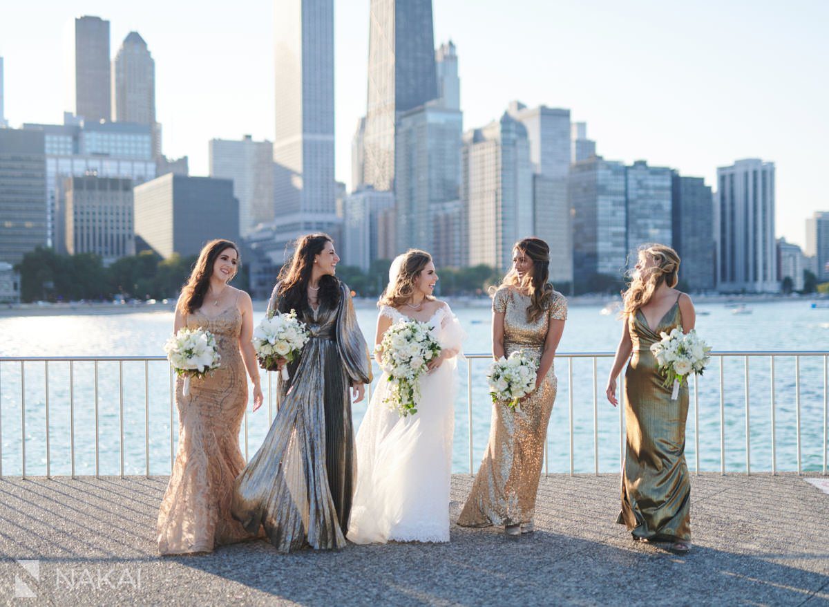 chicago olive park wedding photographer skyline