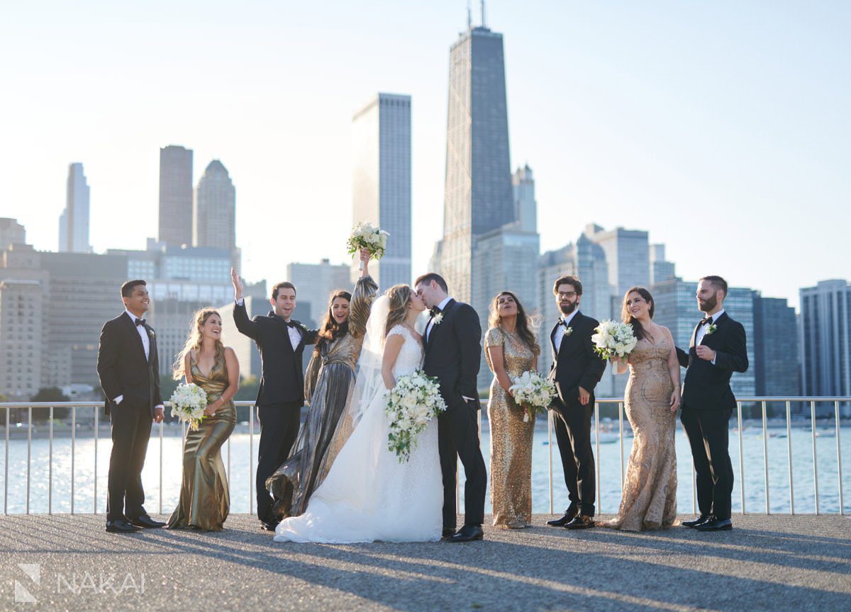 chicago olive park wedding photos skyline
