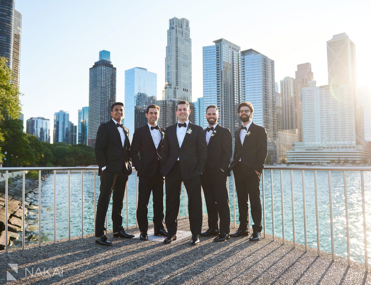 chicago olive park wedding photos skyline