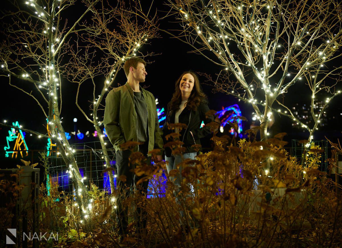 chicago winter engagement photographer riverwalk