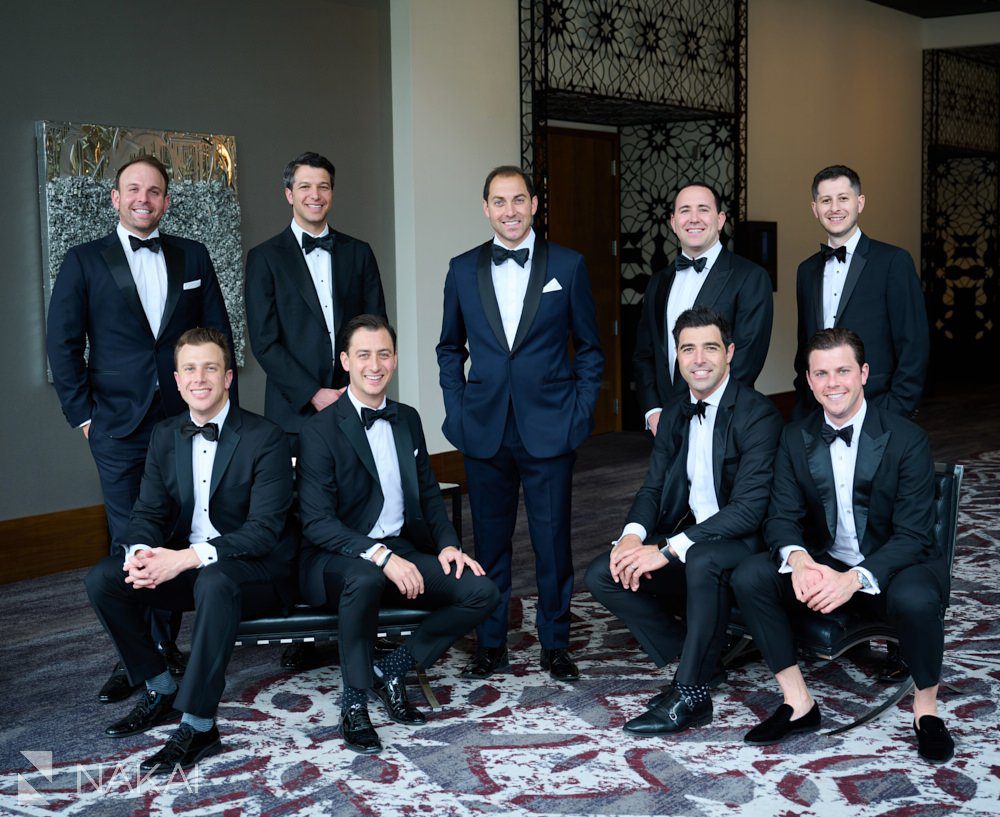 loews chicago wedding photos groomsmen 