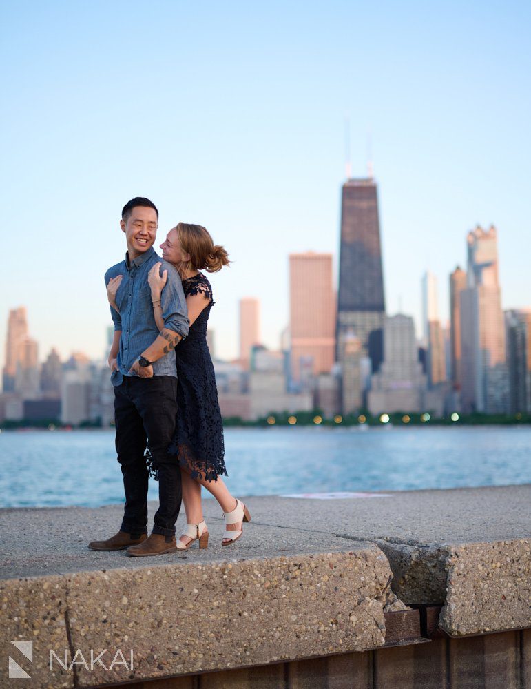 chicago engagement session pictures north ave beach