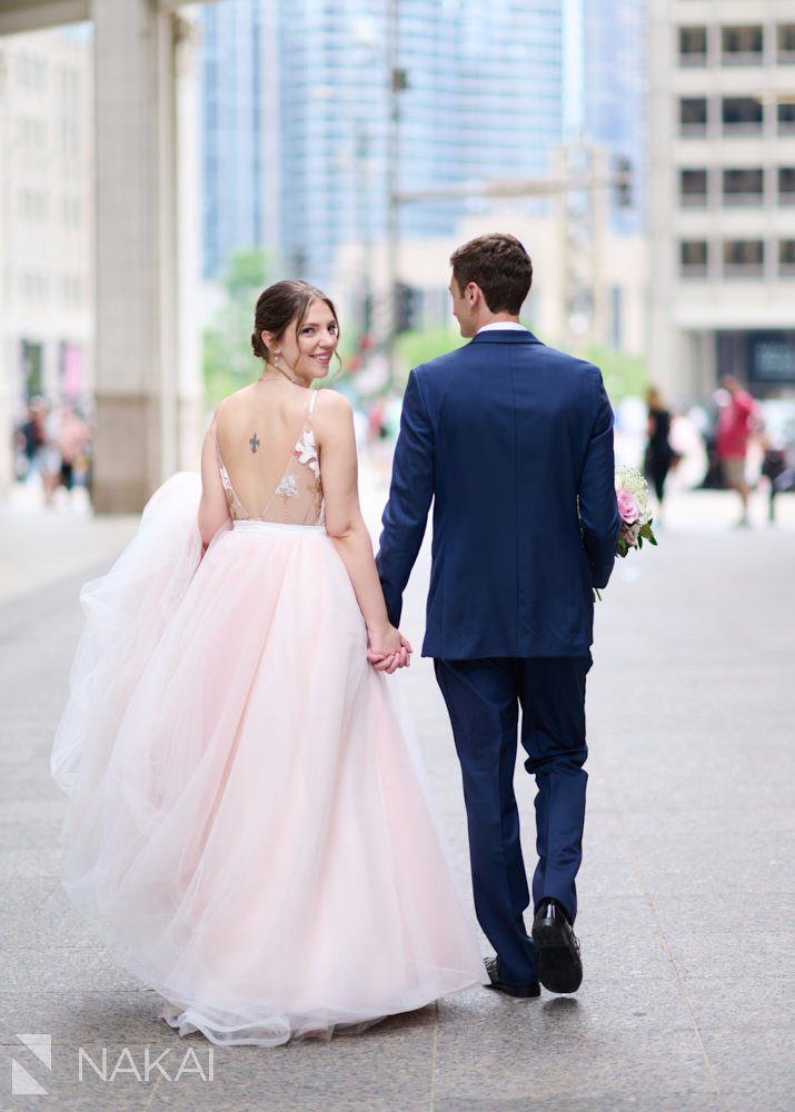 Wrigley building wedding photos chicago bride groom