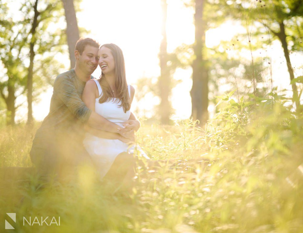 fort Sheridan engagement photos forest sunset