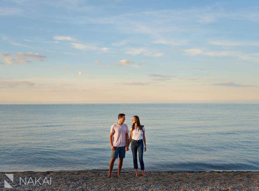 fort Sheridan engagement photos beach Lake Michigan