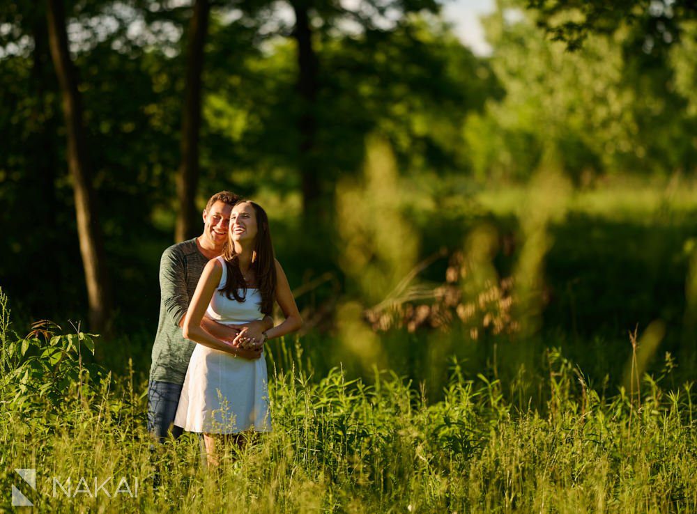 fort Sheridan engagement photos forest sunset