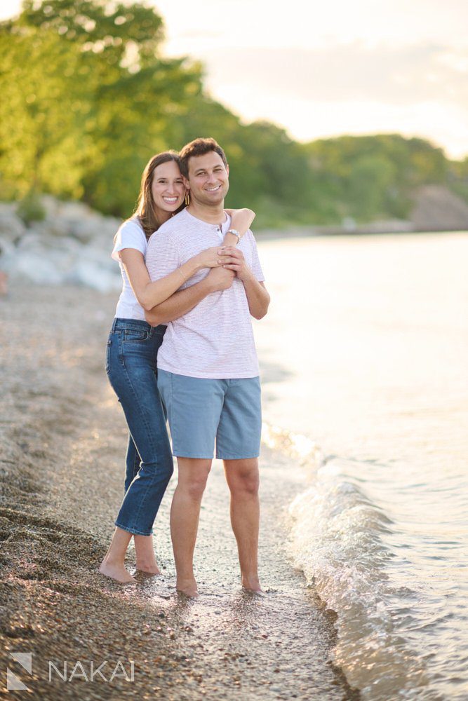 fort Sheridan engagement photos beach Lake Michigan