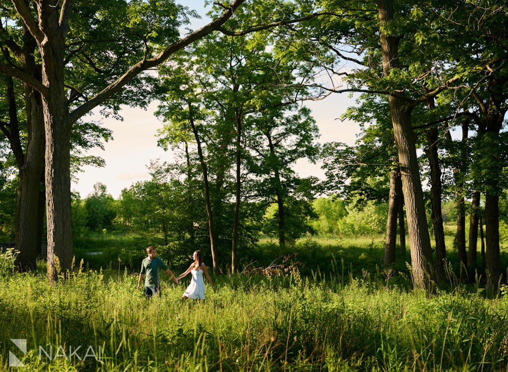 fort Sheridan engagement photos fields sunset