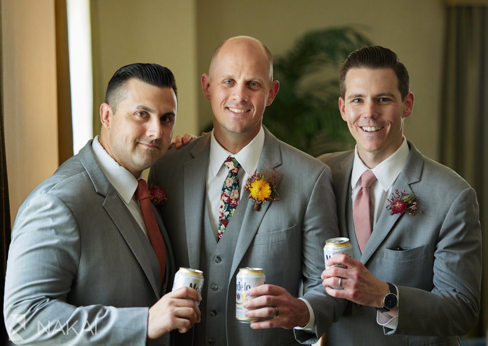 palmer house wedding photos groom portrait