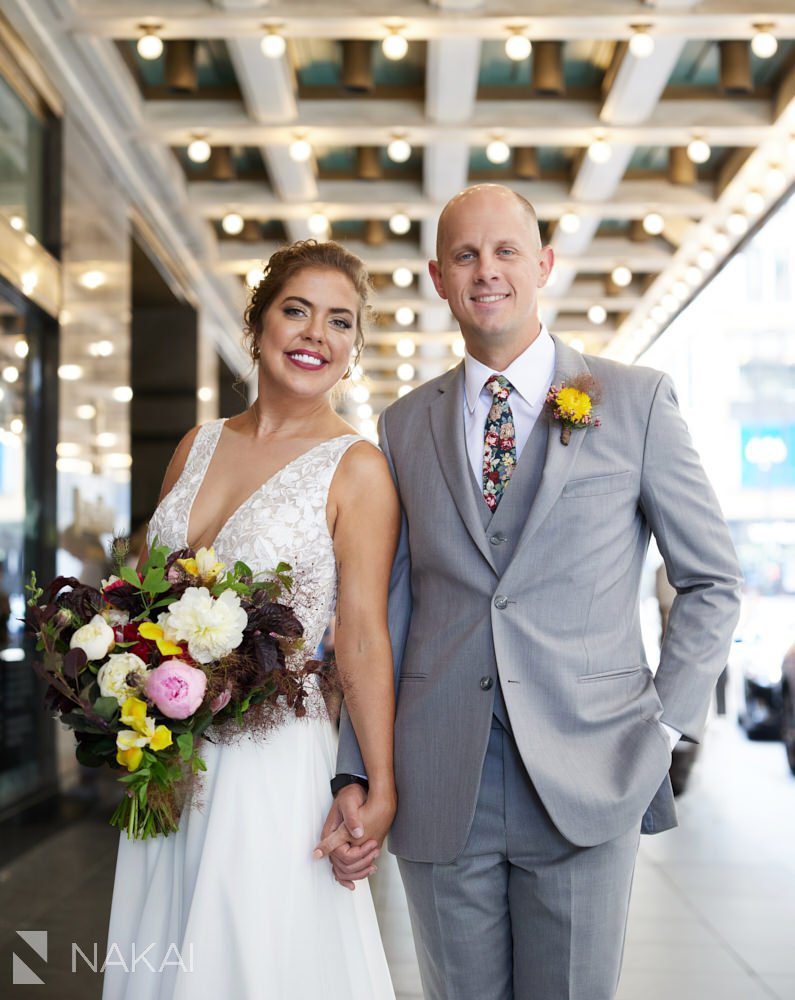 palmer house wedding photos bride and groom