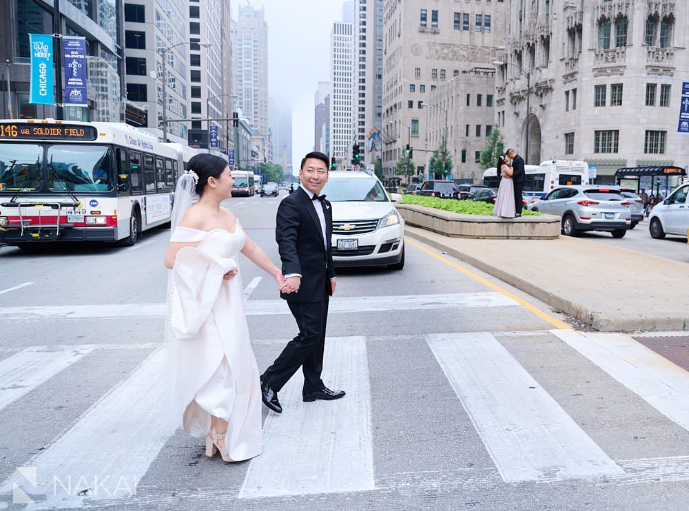 chicago Michigan avenue wedding photos