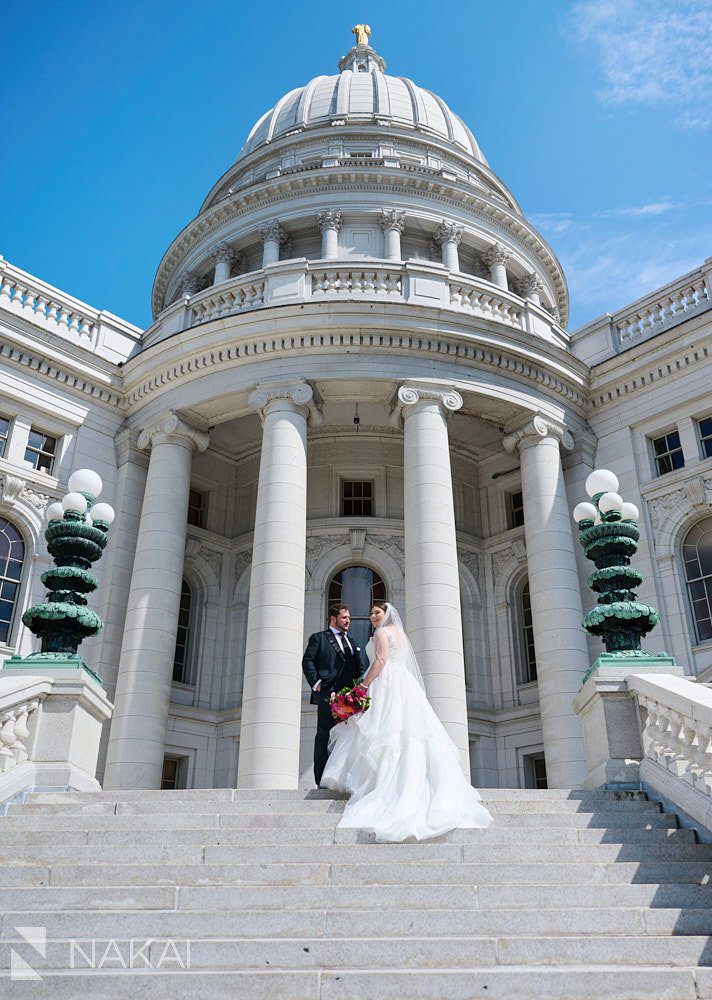 Madison state capital wedding photos bride groom