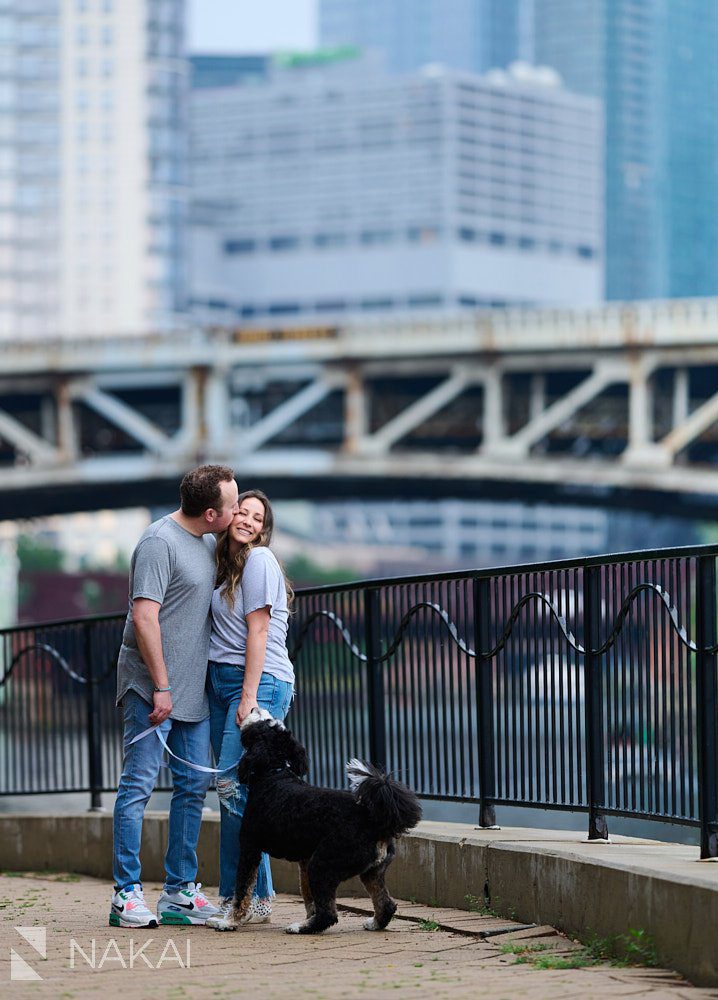 engagement photos in chicago puppy