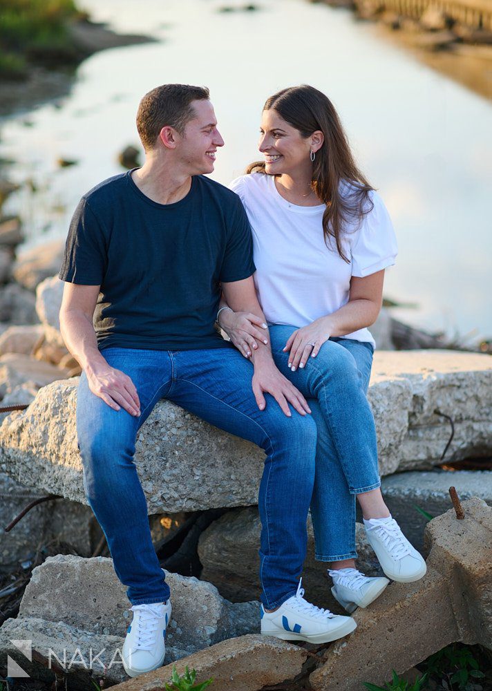 chicago Montrose beach engagement photos 