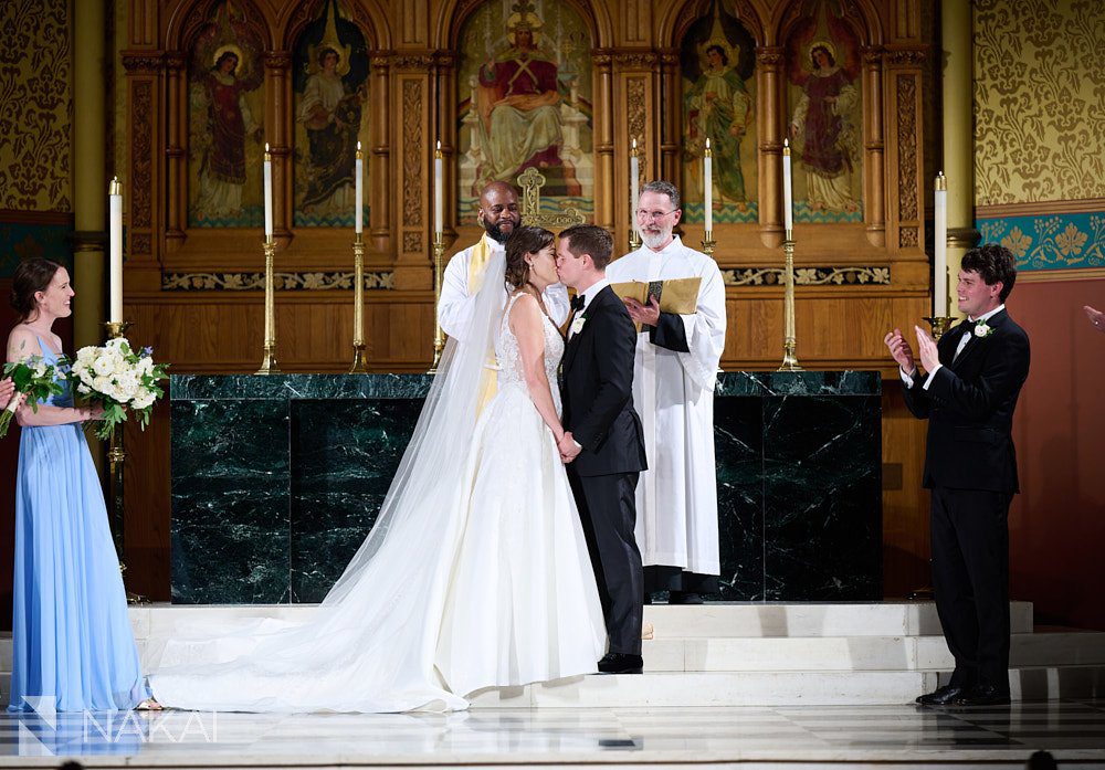 chicago st James cathedral wedding photos catholic ceremony