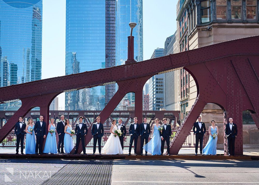 chicago Lasalle st bridge wedding photos