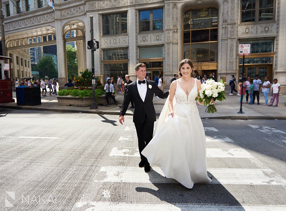 Michigan avenue wedding photos