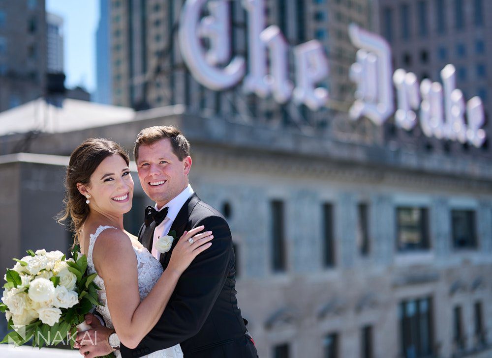 chicago drake wedding photos rooftop daytime